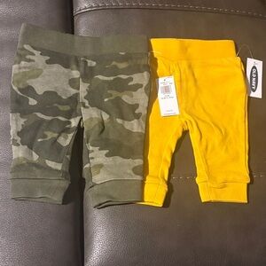 Old Navy Camouflage and Yellow Baby Pants Set